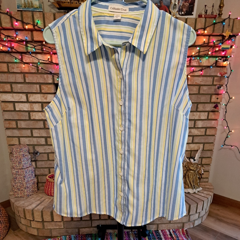 EUC Coldwater Creek Easy-Care Sleeveless Shirt, size PL